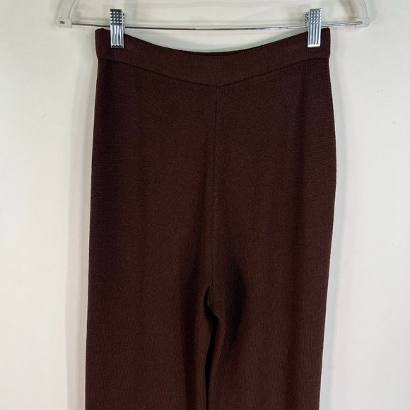 Marie Gray St John knits wide legged Pant Womens Size 4 brown stretch Made in US - Picture 5 of 9